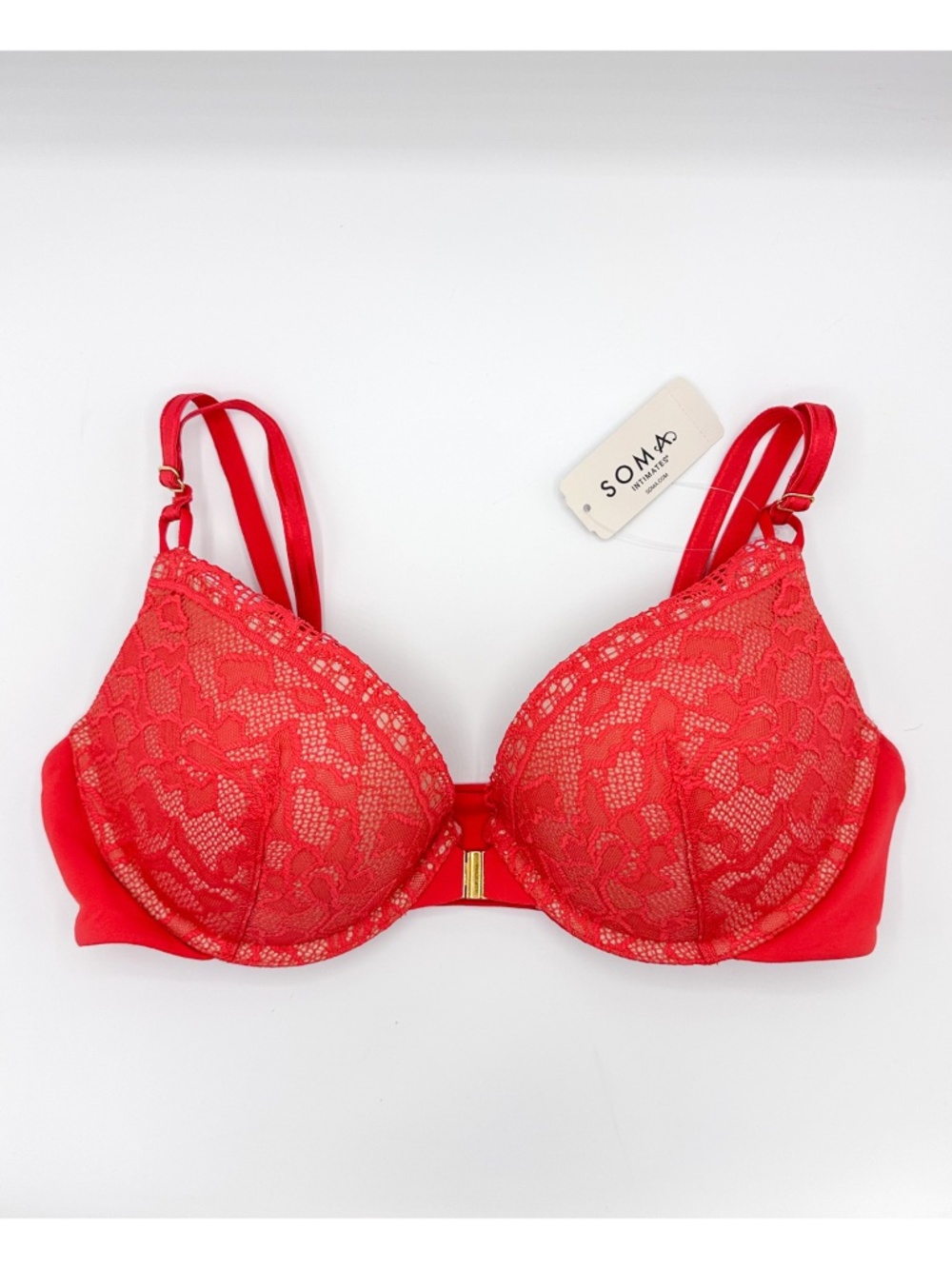 Soma Red Embraceable Enchanting Lace Front Close Push-Up Bra